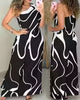 Elara | Abstract Off-Shoulder Maxi Dress